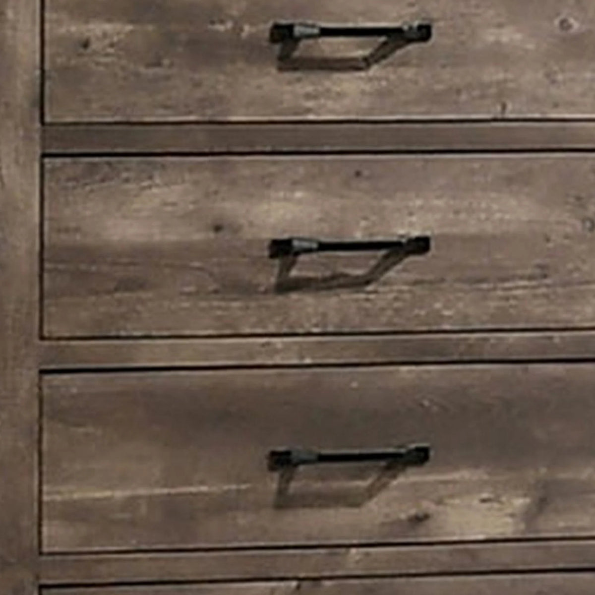 5 Gliding Drawers Rustic Gray Solid Wood Dresser Chest I39963