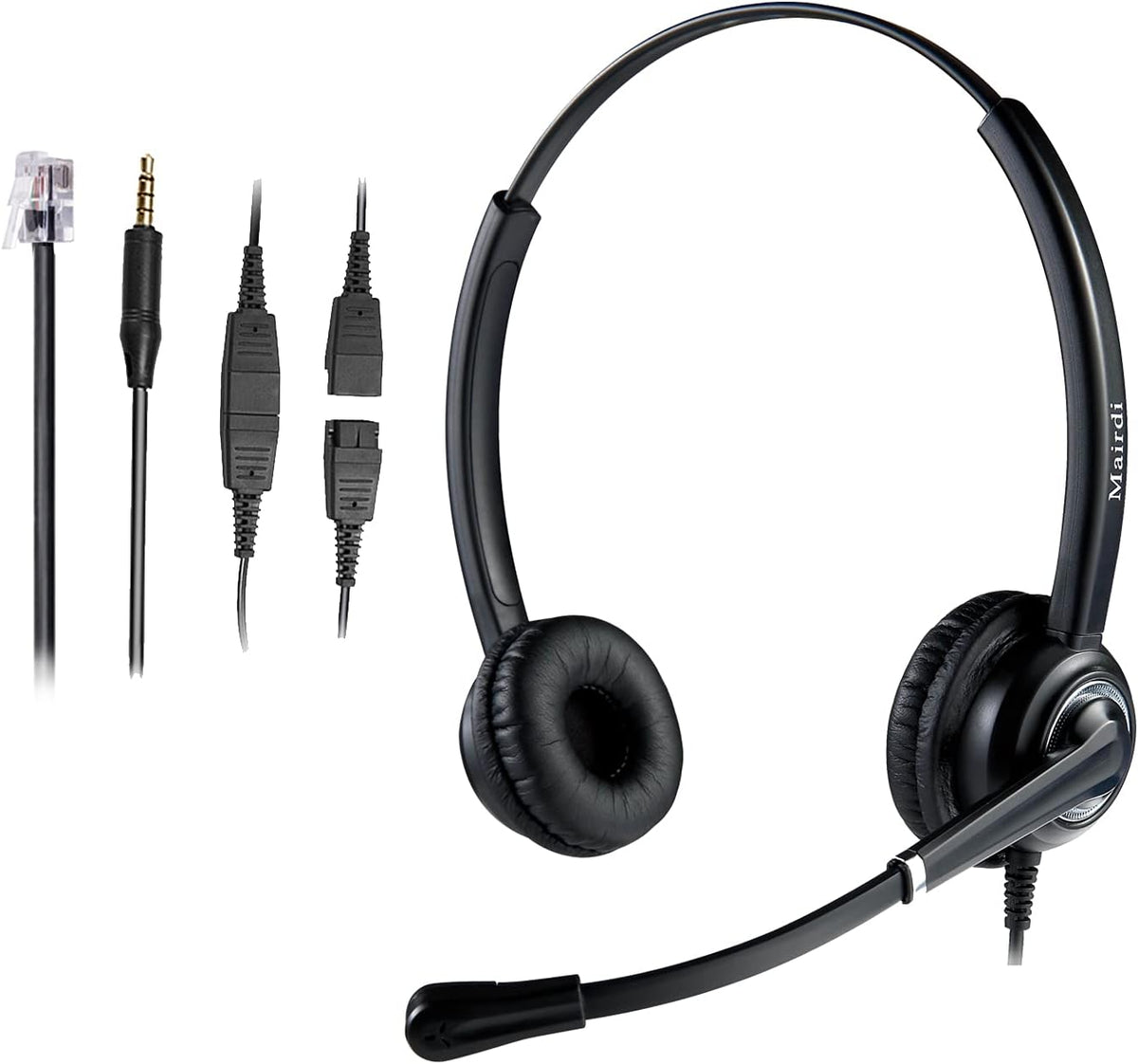 Noise Canceling Microphone Mono Call Center Office Headset with RJ9 Jack & 3.5mm Connector I6276