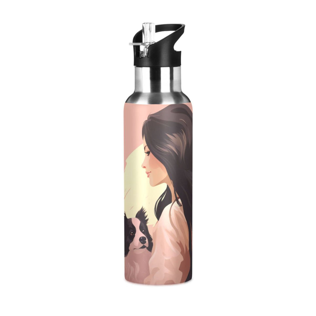 Insulated Stainless Steel Water Bottle with Straw Lid 20 oz Z34237
