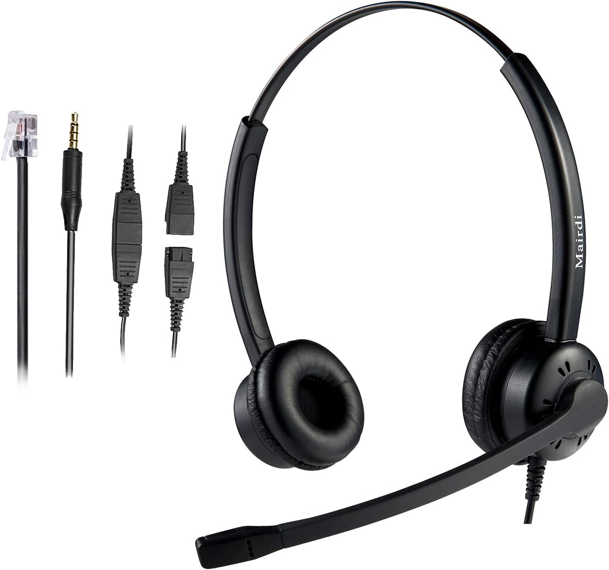 Noise Canceling Microphone Mono Call Center Office Headset with RJ9 Jack & 3.5mm Connector I6276
