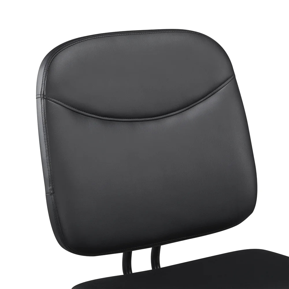 Black Faux Leather Adjustable Armless Office Chair M92105