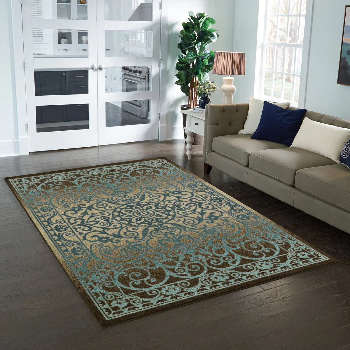 Blue Brown 5' x 7' Area Rug H432666
