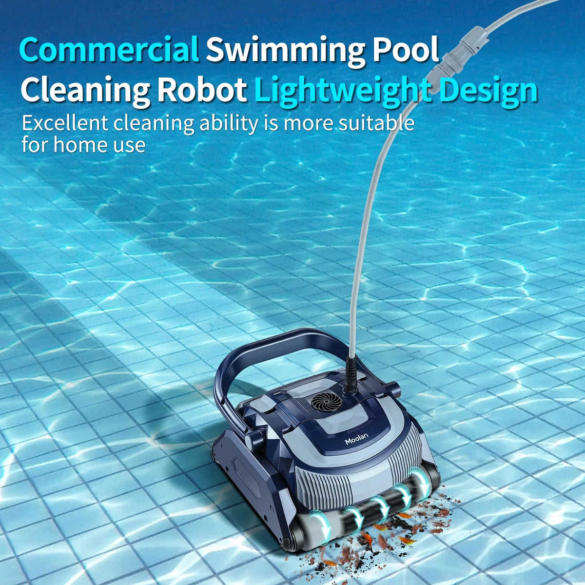 Automatic Robotic Pool Vacuum Cleaner with Self-Parking, Blue E6192