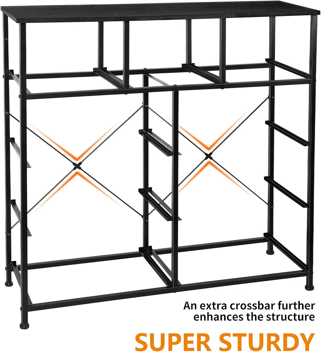 Black Grey 9 Drawer Steel Frame Wooden Top Dresser E230858