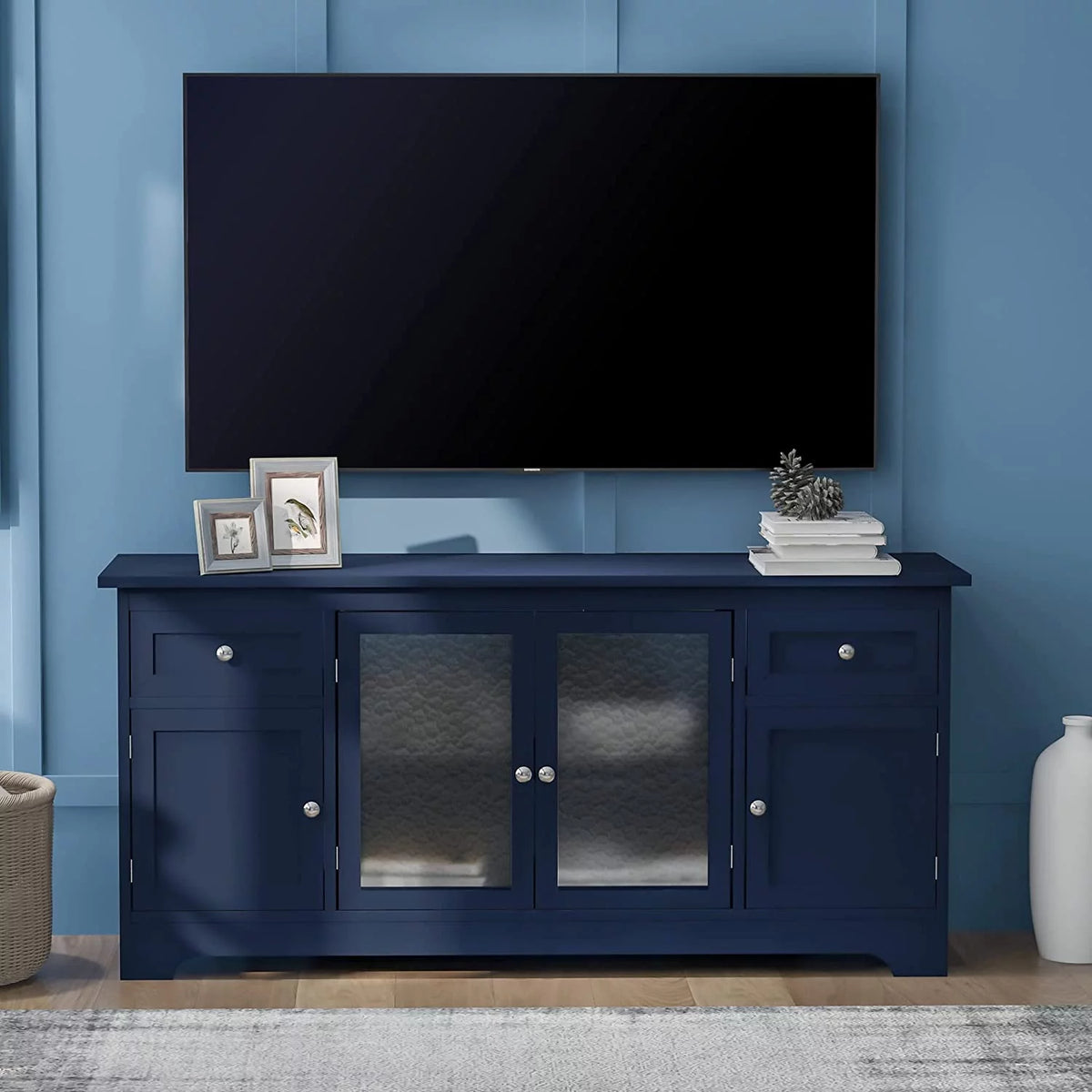 TV Stand with 4 Doors Open Style Cabinet R570
