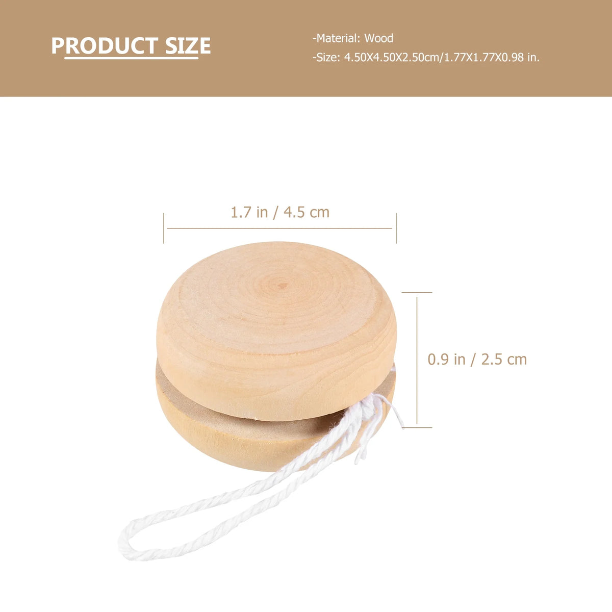 10 Pcs Unfinished Wood Yo-yo T815250