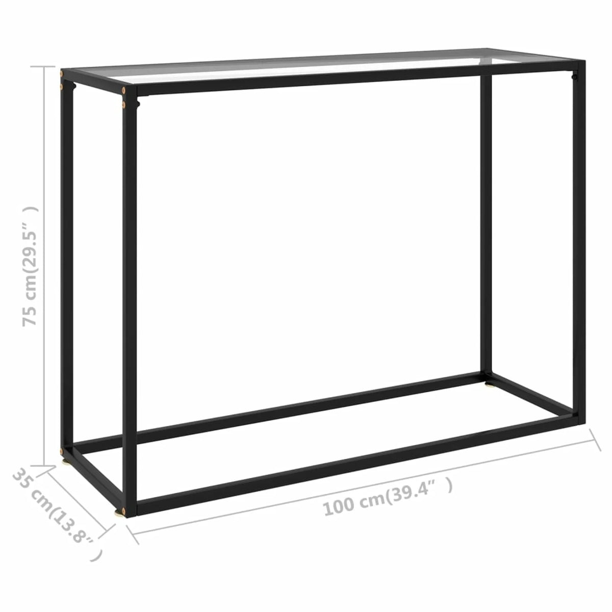 Tempered Glass Console Table with Steel Frame I32570
