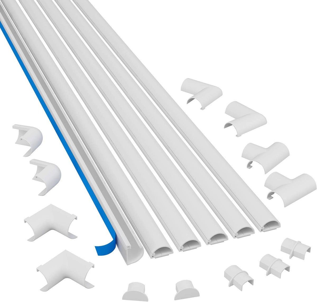 Small Cord Cover Kit, 30FT Self-Adhesive Wire Hider, Cable Raceway C11178