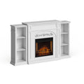 White Electric Fireplace Bookcase F4019