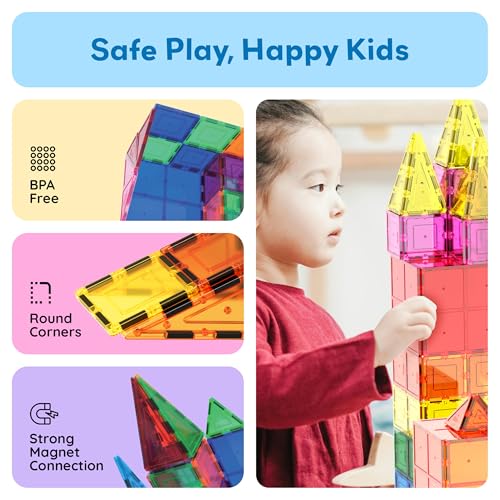 60 Piece Set Clear Magnetic 3D Building Tiles F789025