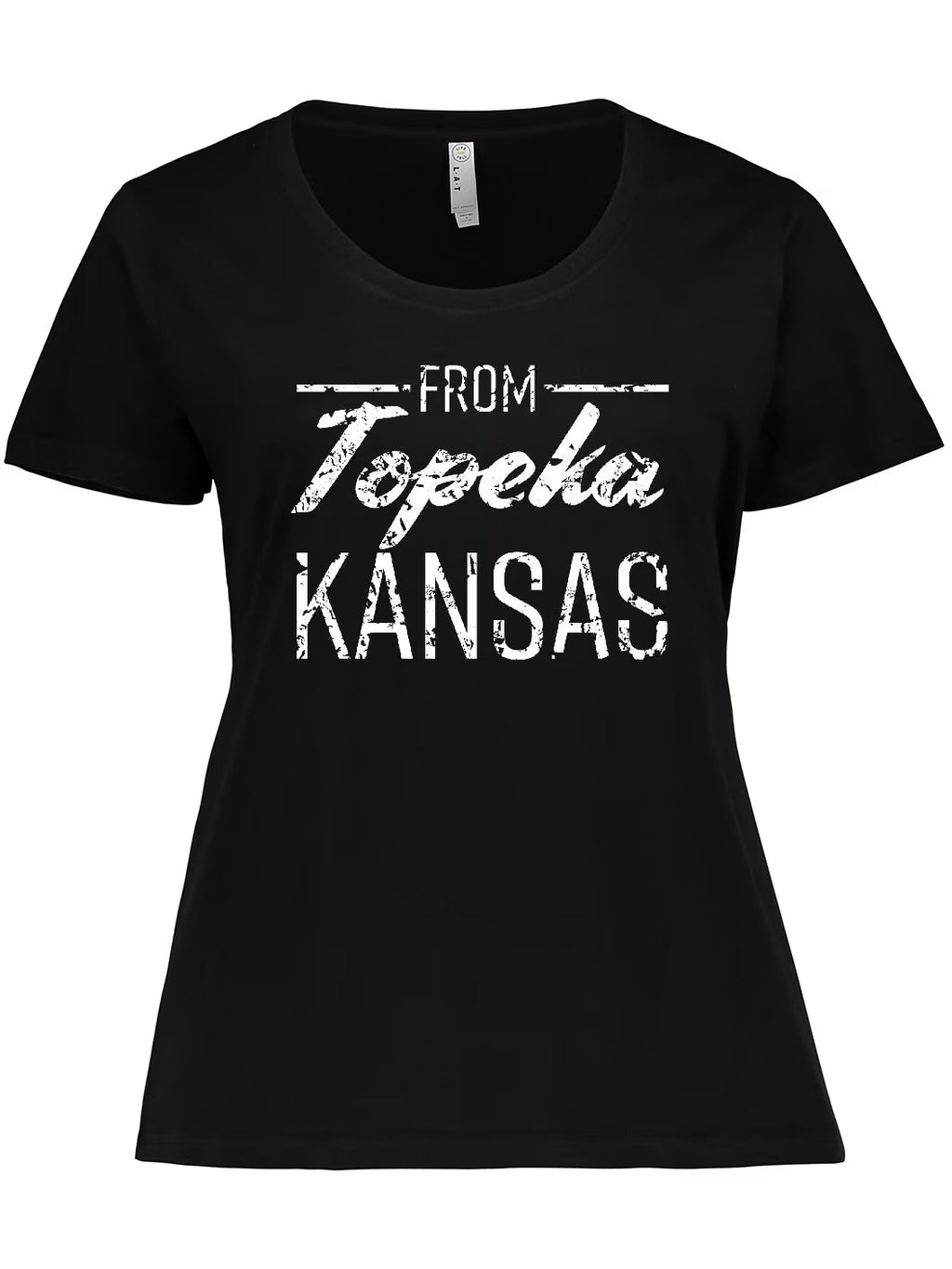 White Distressed Text Women's Plus Size T-Shirt B740378