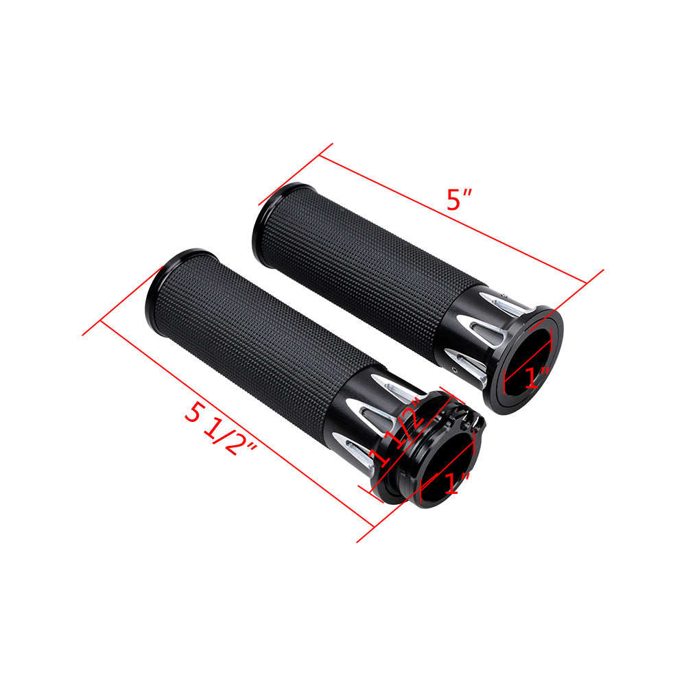 1" Chrome Handlebar Switches Control Horn On/Off Kit Brake Clutch Hand Levers Black CNC Hand Grips D797