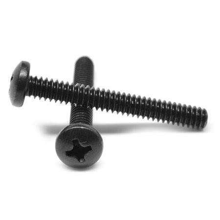 #8-32 x 3 1/2 Coarse Thread Machine Screw Phillips Pan Head Low Carbon Steel Black Zinc Plated Pk 800 F2884