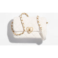 White Lambskin Flap Bag W9732
