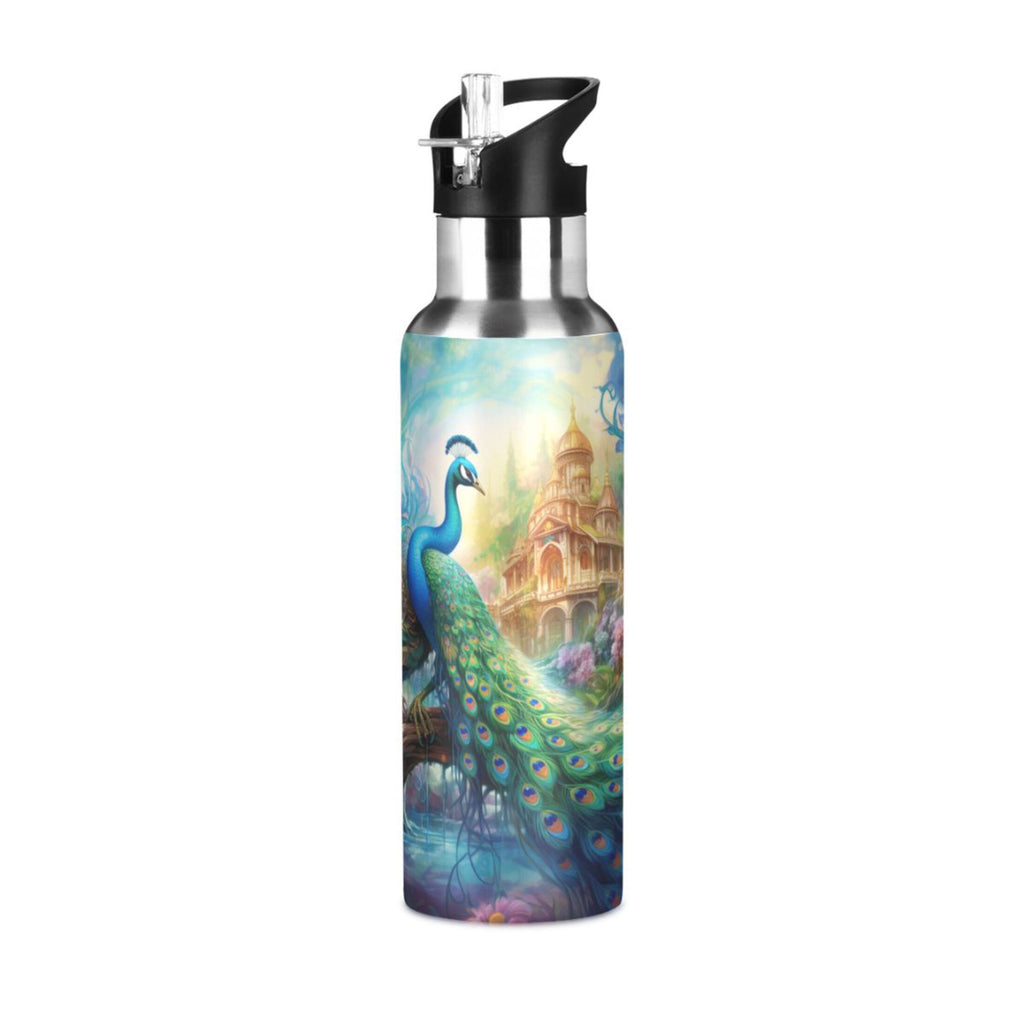 20 oz Insulated Stainless Steel Water Bottle with Straw Lid X826324
