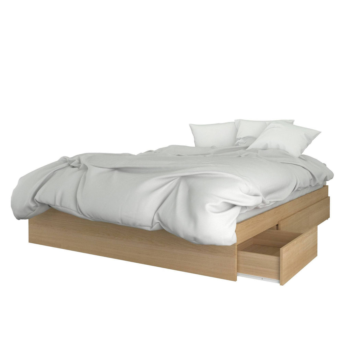 3 Piece Queen Size Bedroom Set, Natural Maple & Black Y79542