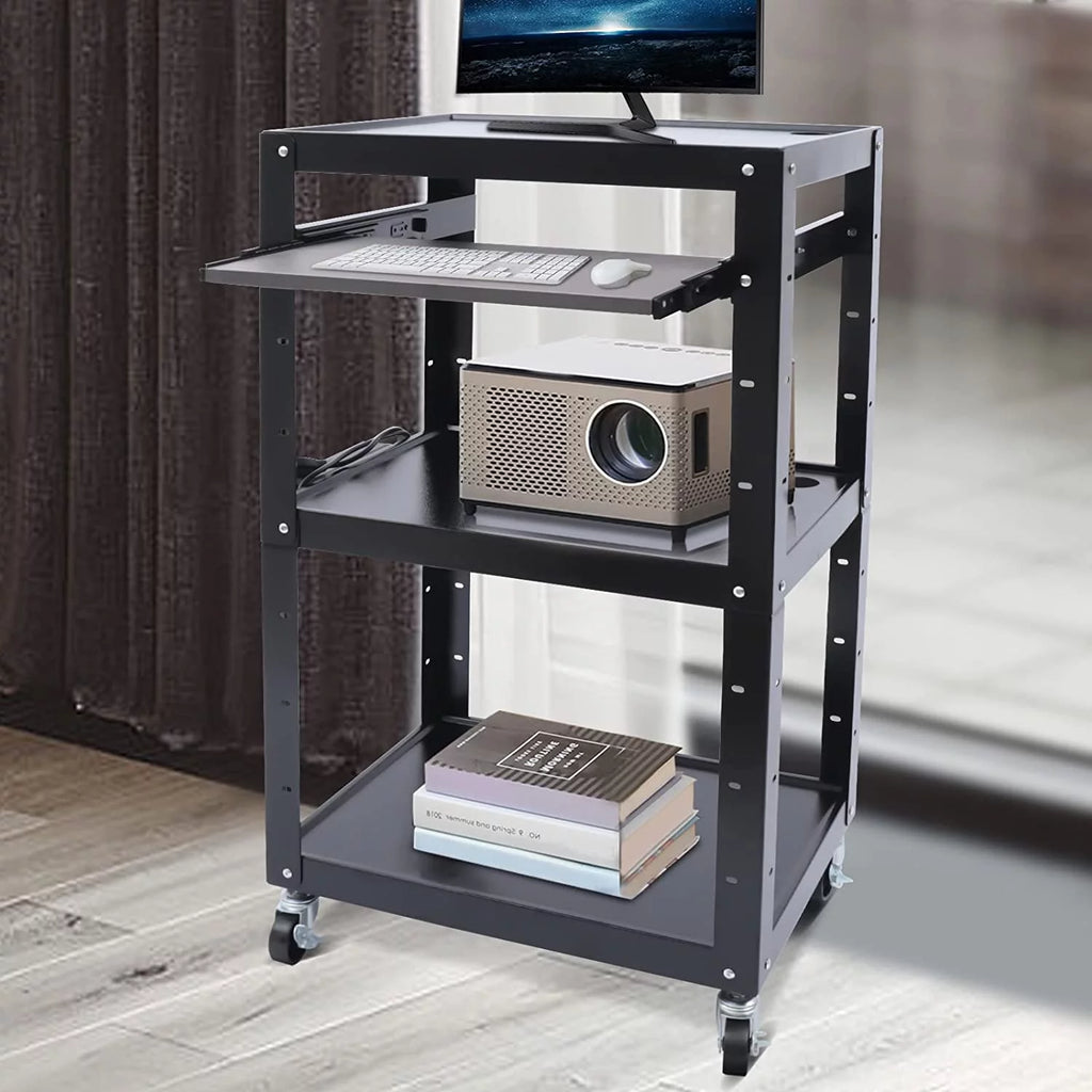 Height Adjustable Utility Cart with Keyboard Tray R65050