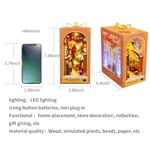 Miniature Dollhouse 3D Wooden Kit Bookshelf Decor B38593