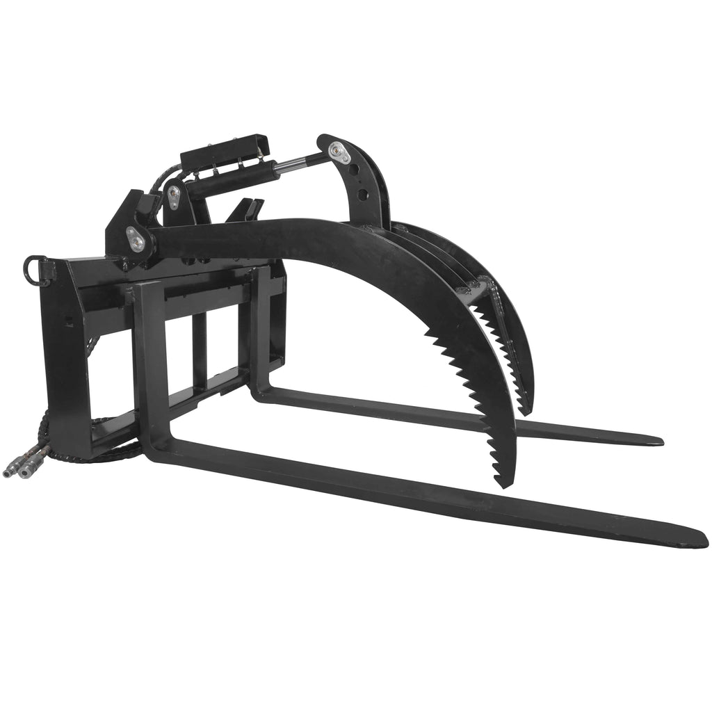 Hydraulic Skid Steer Pallet Fork Grapple Attachment with 60in Fork Blades W661429