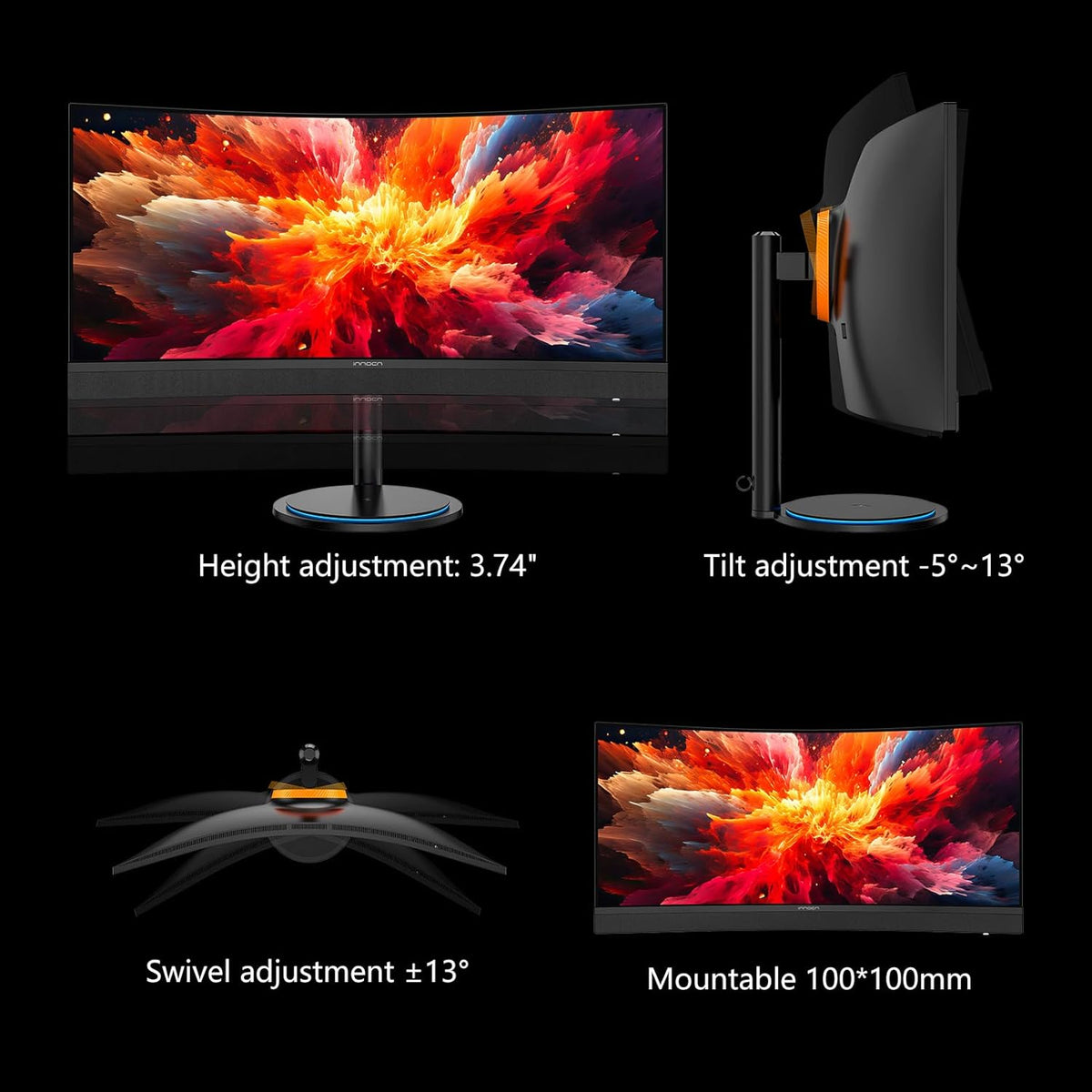 34" Curved Ultrawide Gaming Monitor 3440 x 1440p 165Hz Black P252