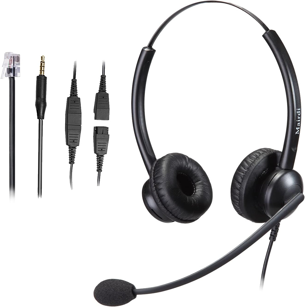 Noise Canceling Microphone Mono Call Center Office Headset with RJ9 Jack & 3.5mm Connector I6276