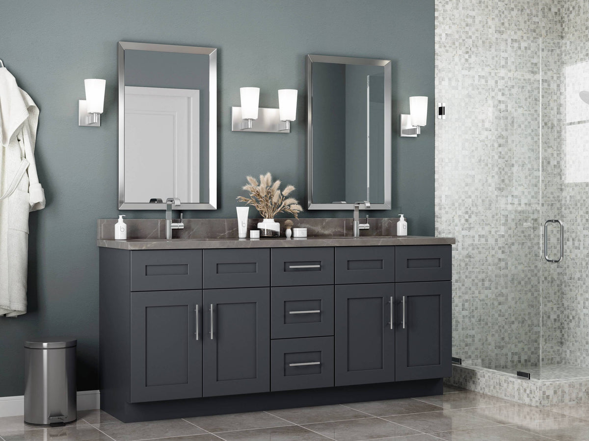 21-in W x 34.5-in H x 24-in D Deep Onyx Painted Base Cabinet V17919