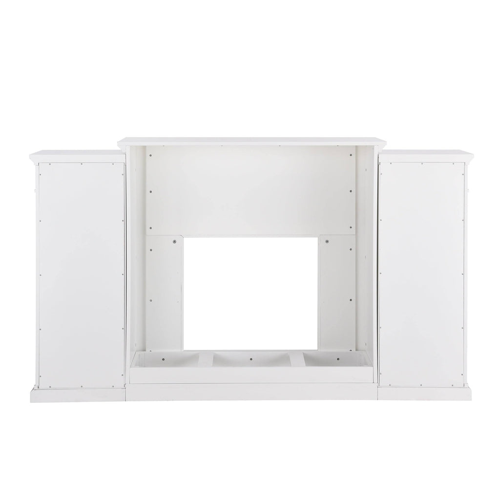 White Electric Fireplace Bookcase F4019