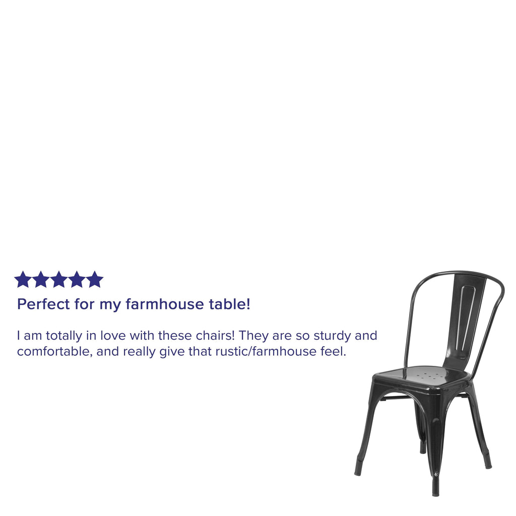 4 Pack Metal Stackable Bistro Chair F98395
