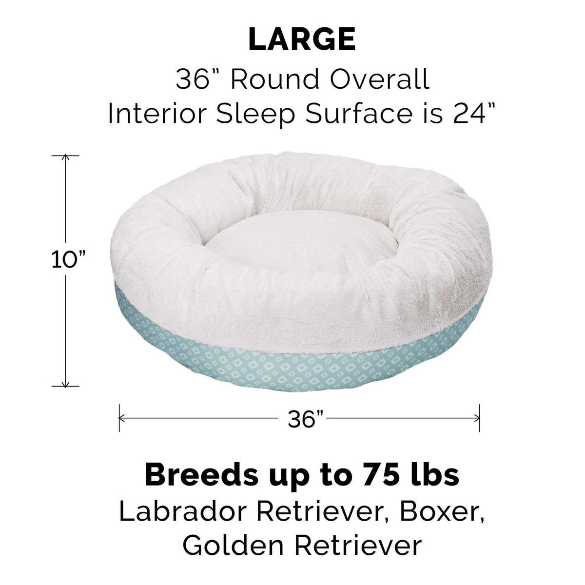 Plush Diamond Print Donut Pet Bed I284