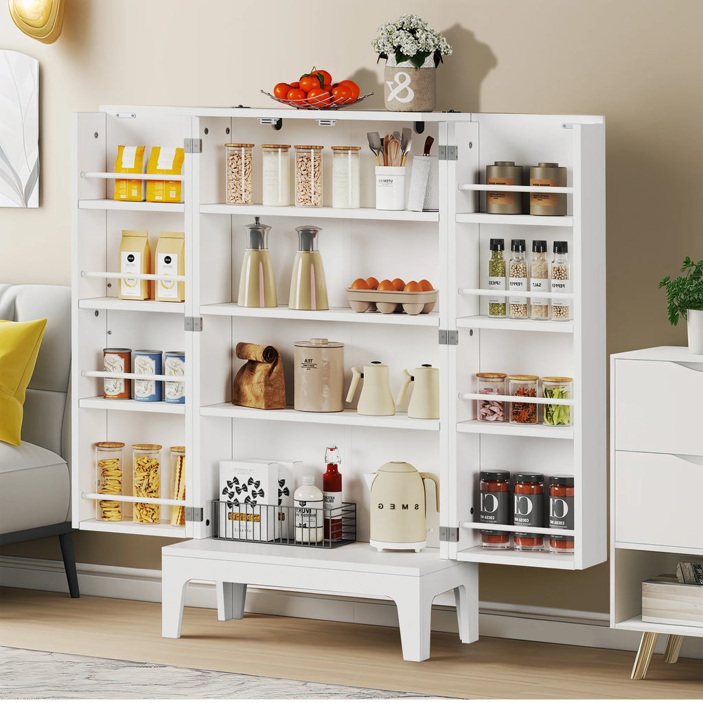 White Freestanding Kitchen Pantry Cabinet G719910