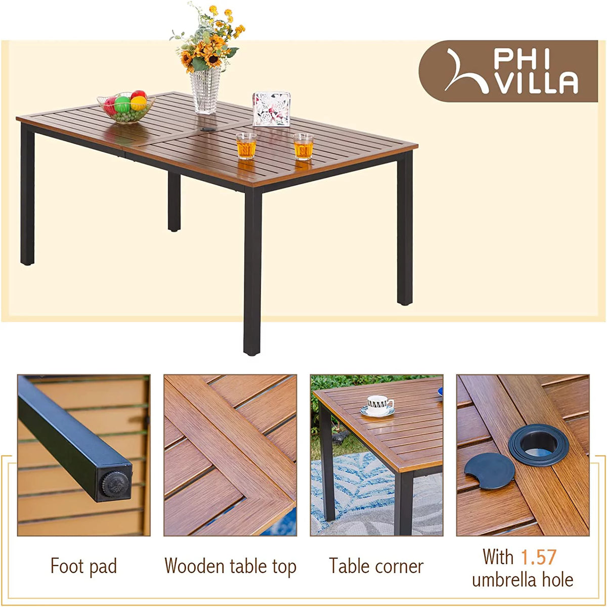 7 Pcs Outdoor Dining Table and Chairs M7343
