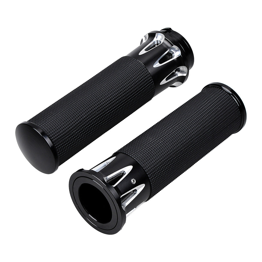 1" Chrome Handlebar Switches Control Horn On/Off Kit Brake Clutch Hand Levers Black CNC Hand Grips D797