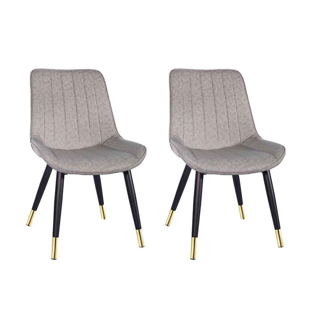 17 inch Retro Armless Dining Chair, Gray Set of 2 X86308