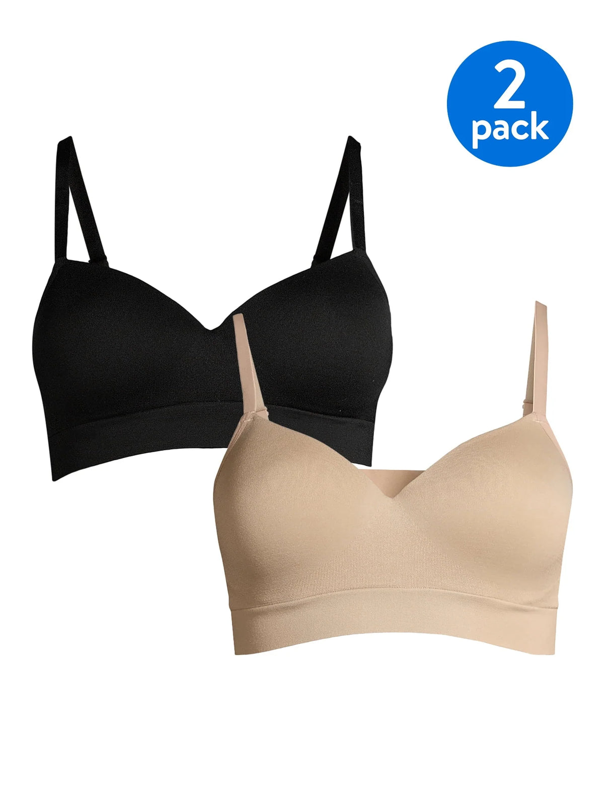 Seamless Comfy Bra, 2-Pack E867667