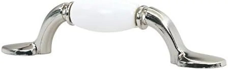 3" Hole Arch Brushed White Cabinet Pull Handle V95614