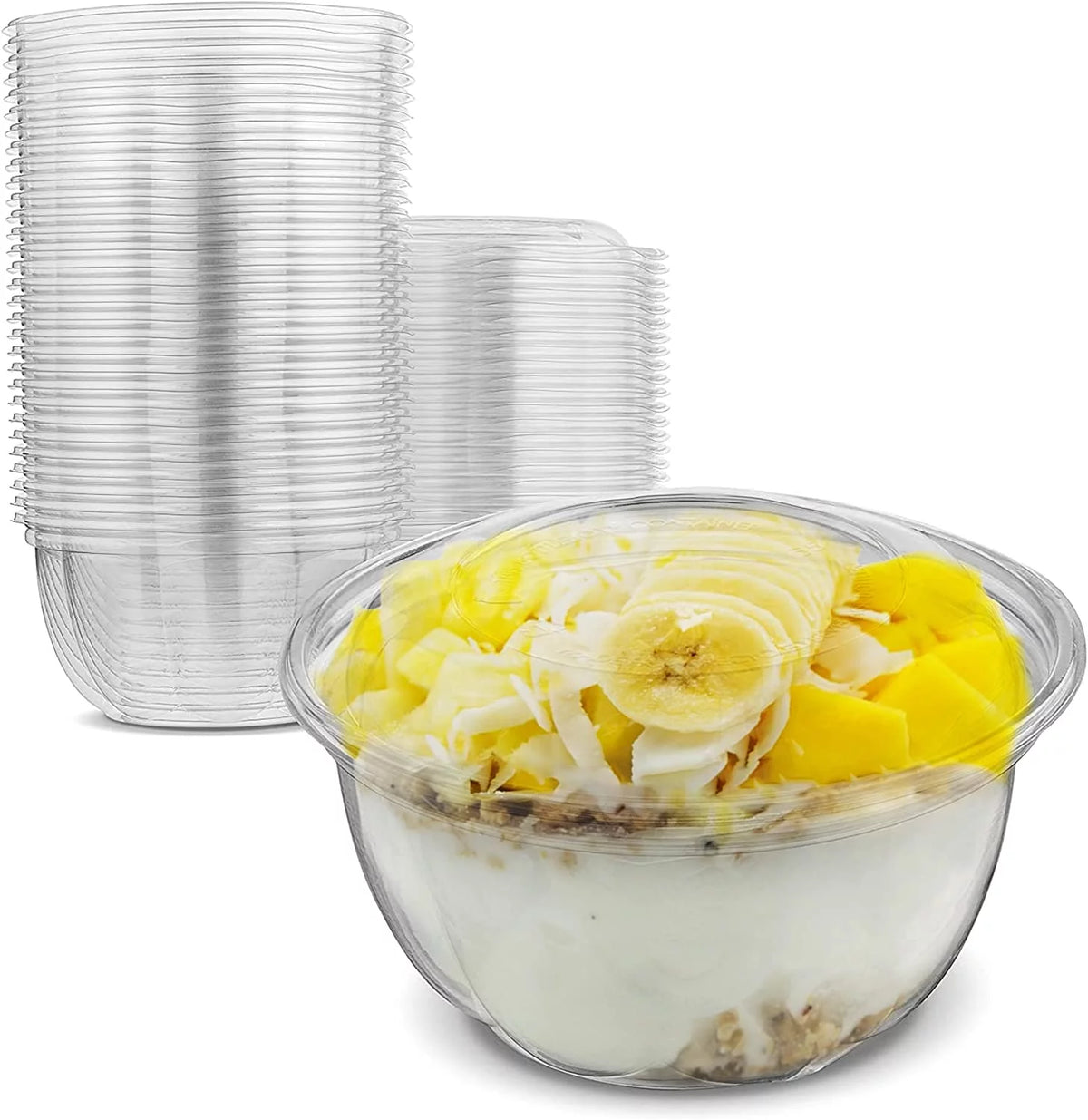 16 oz Clear Disposable PET Plastic Salad Container Pack of 30 R6011