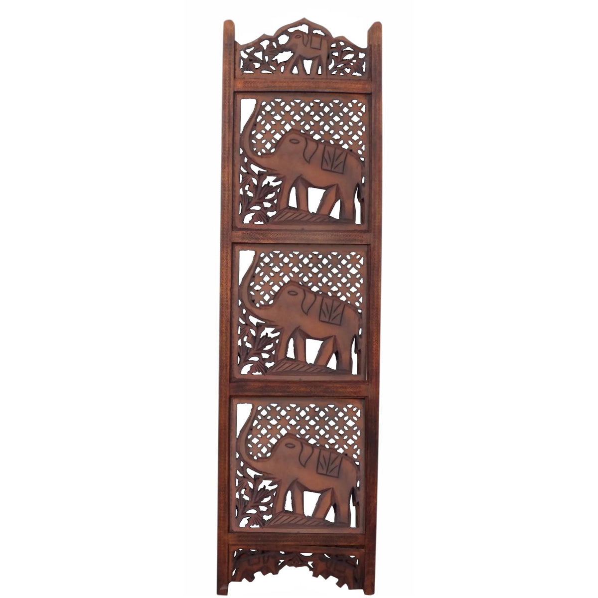 Brown Wooden 4 Panel Room Divider A32097