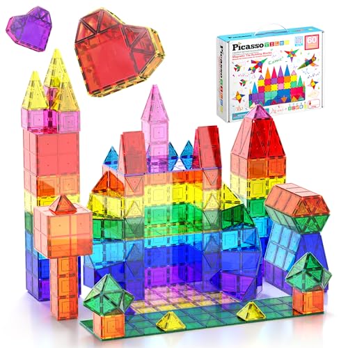 60 Piece Set Clear Magnetic 3D Building Tiles F789025