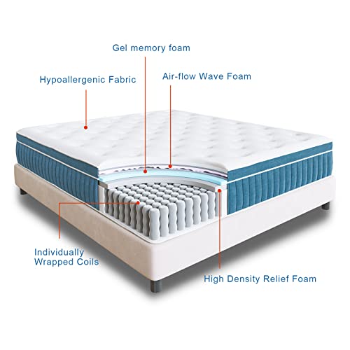 Queen 12 Inch Hybrid Gel Memory Foam Mattress Q654788