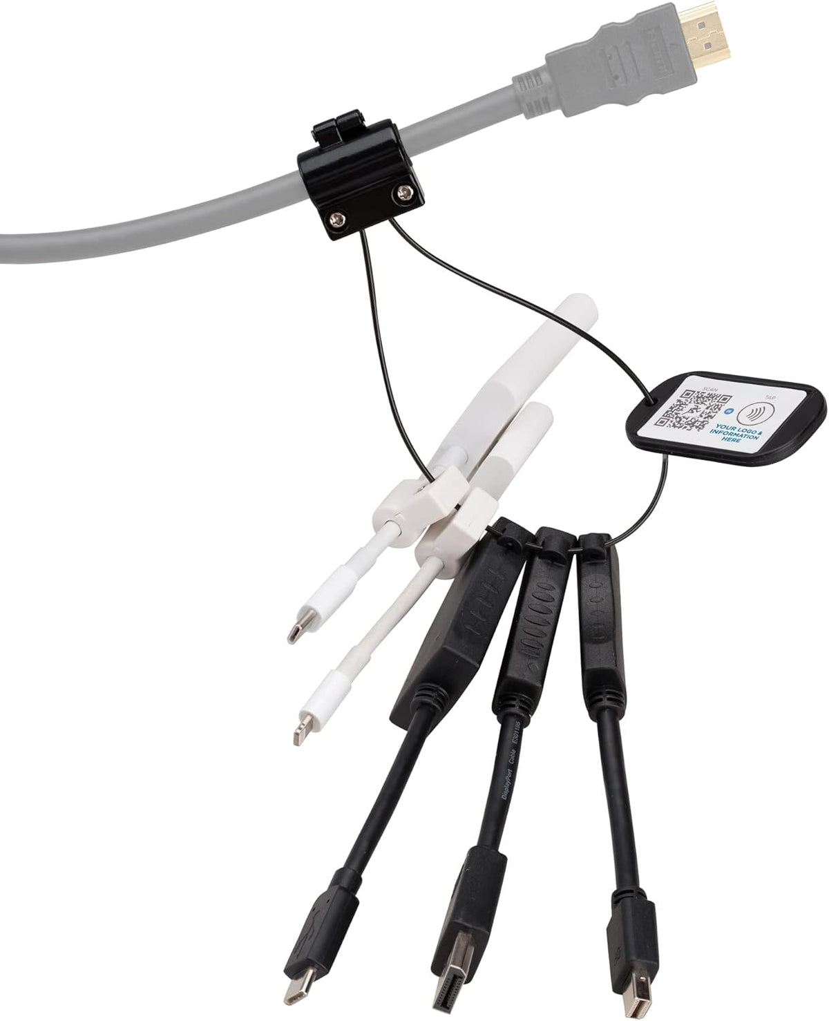 2.0 HDMI Adapter Ring with Micro HDMI, Mini HDMI, DisplayPort & Mini DisplayPort Adapters with Security Cable X4272