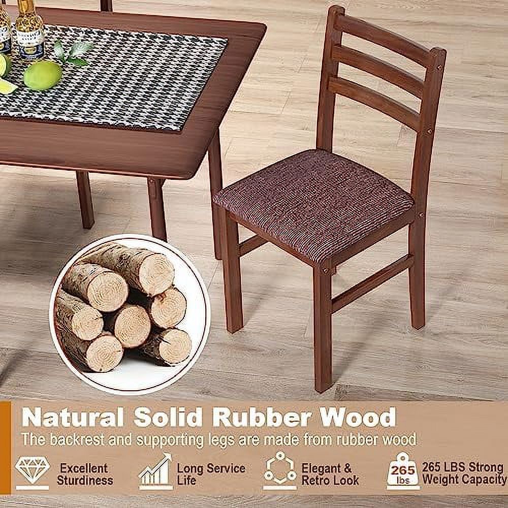 Walnut Wooden Dining Chairs Set of 2 with Padded Seat L63959