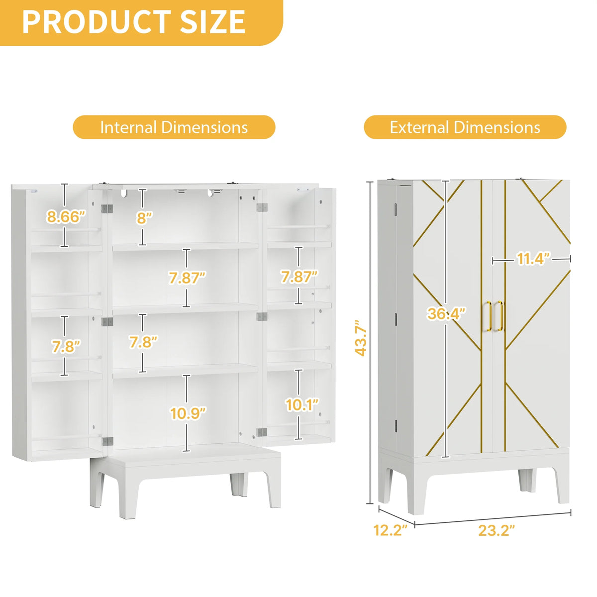 White Freestanding Kitchen Pantry Cabinet G719910