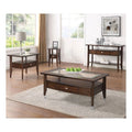 3-Piece Wood Coffee Table Set in Dark Walnut I138