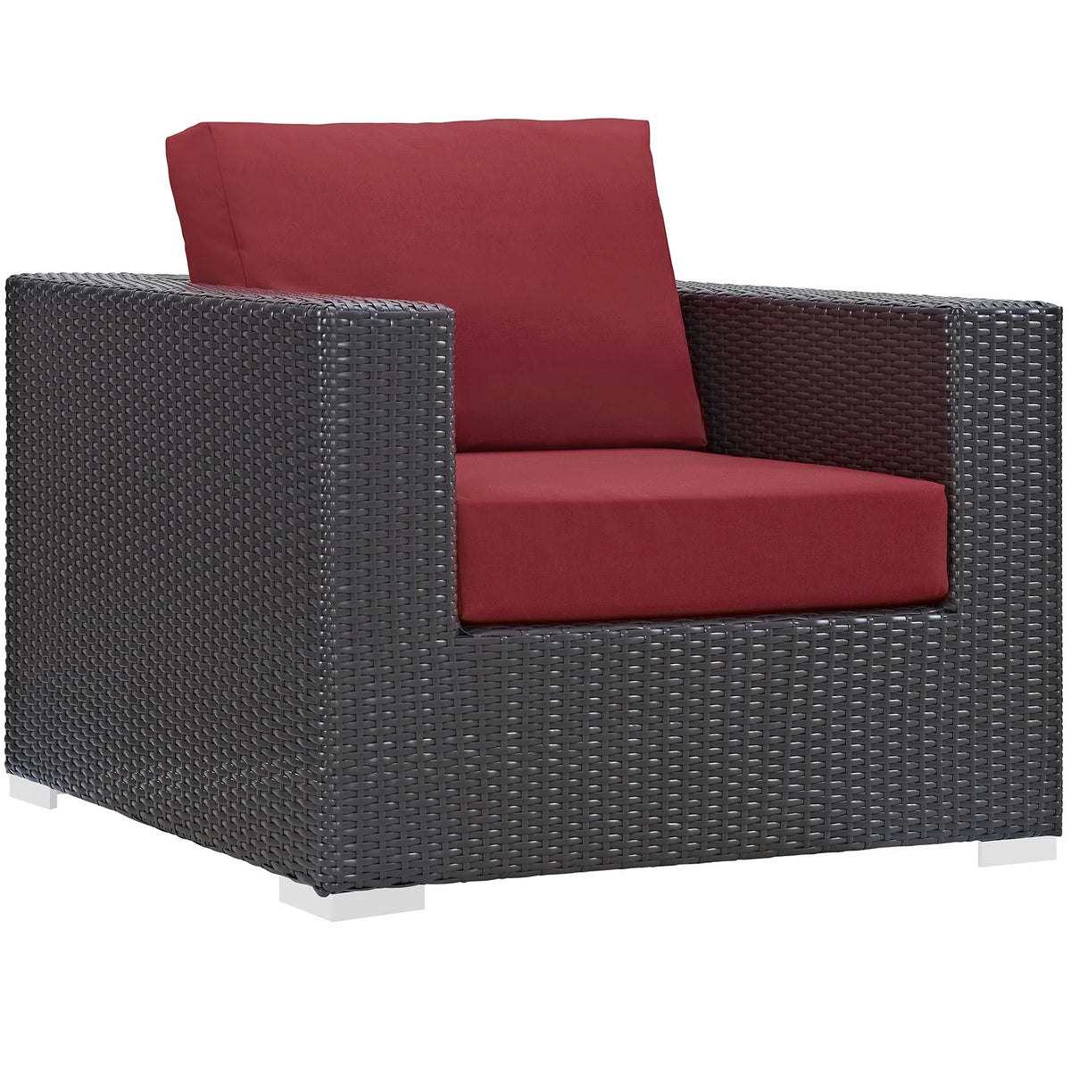 3 Piece Outdoor Patio Sofa Set in Espresso Red L893