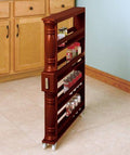 Slim Vertical Spice Rack with Wheels in Natural Color V88592