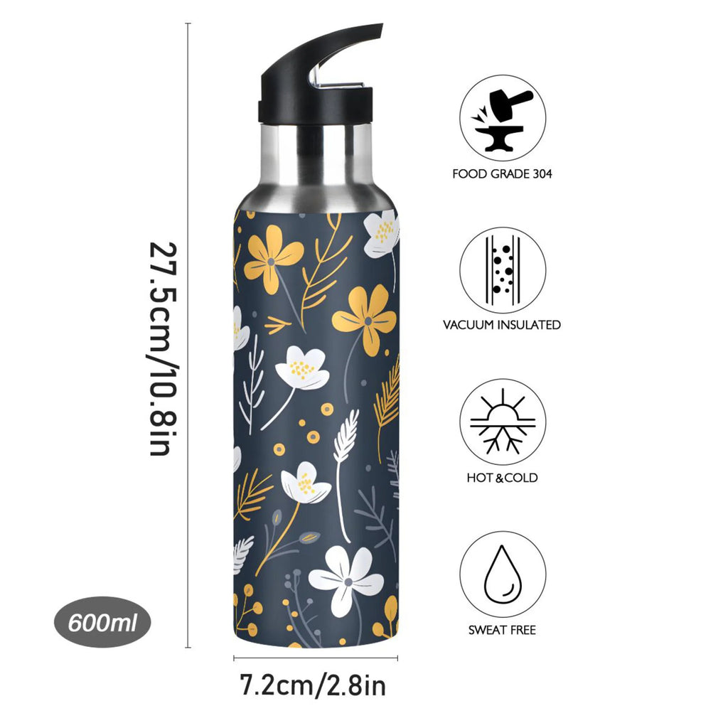 Stainless Steel Insulated Water Bottle with Straw Lid R579