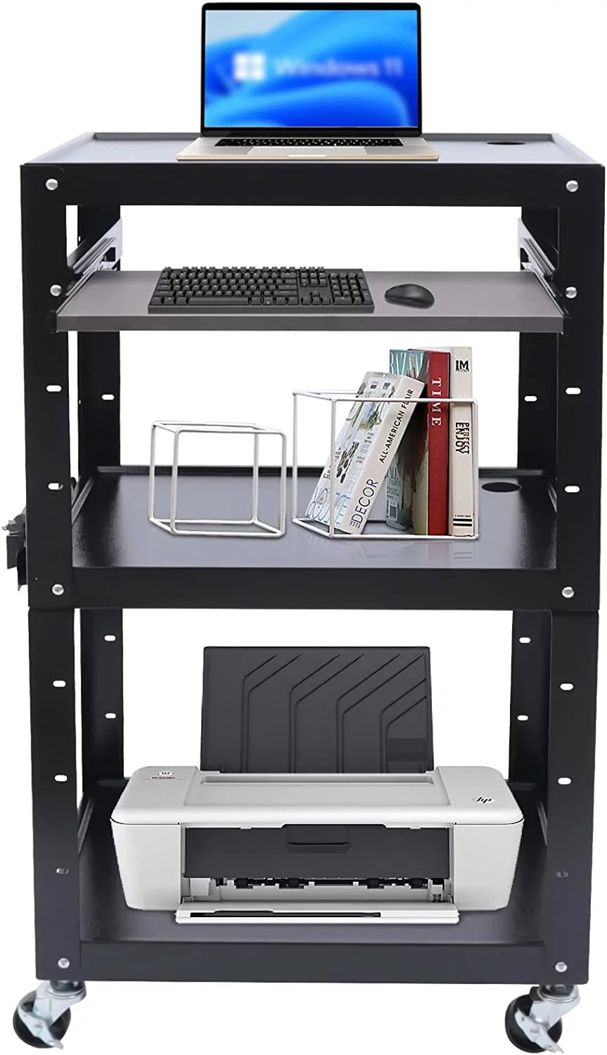 Height Adjustable Utility Cart with Keyboard Tray R65050