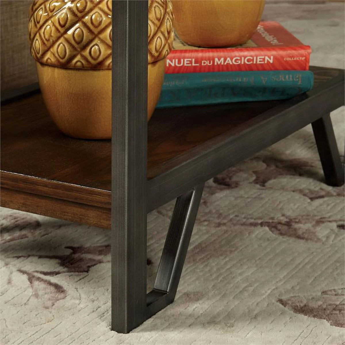 Rustic Wood 1-Drawer Side Table U62643