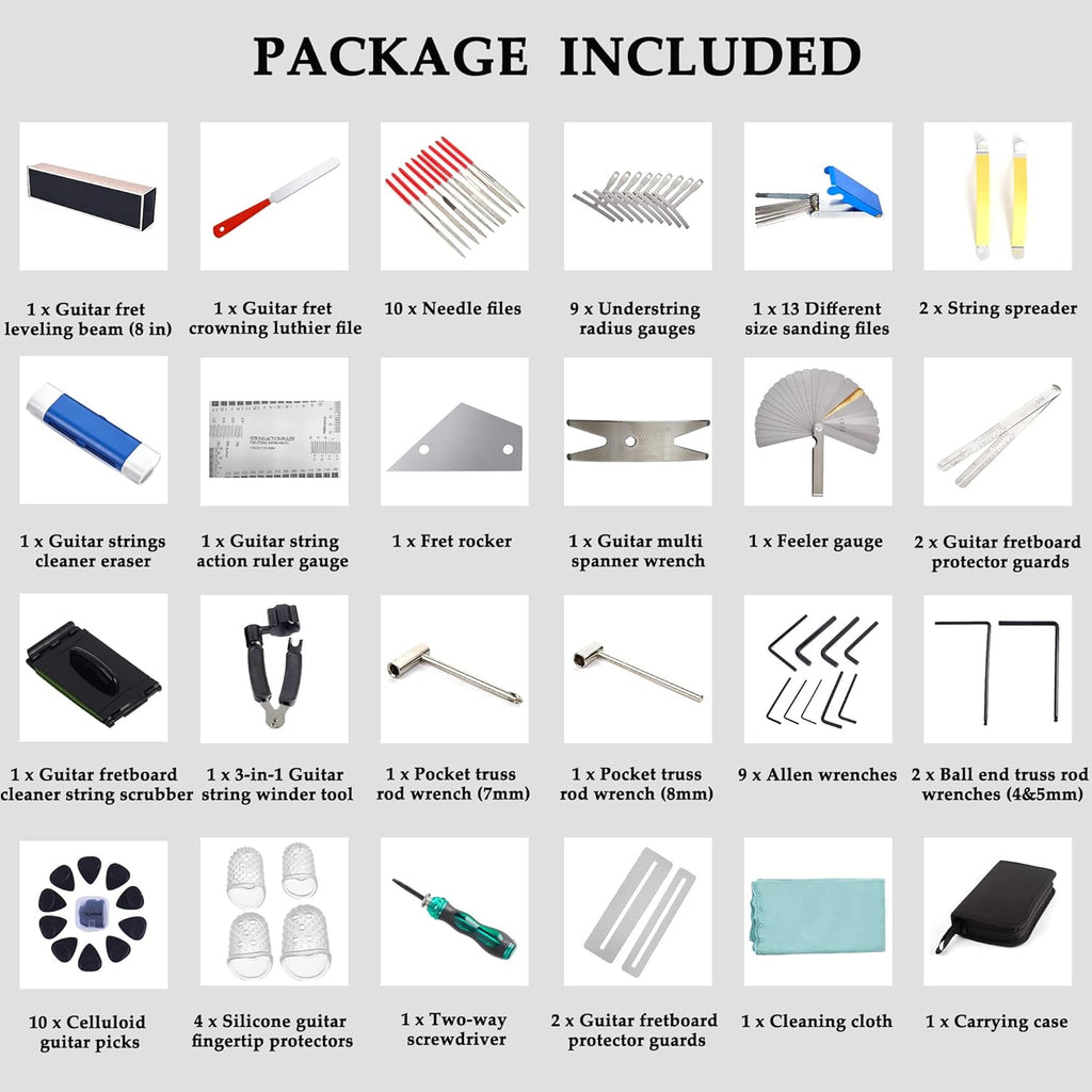 65 Pieces Guitar Repairing Maintenance Tool Kit E50958