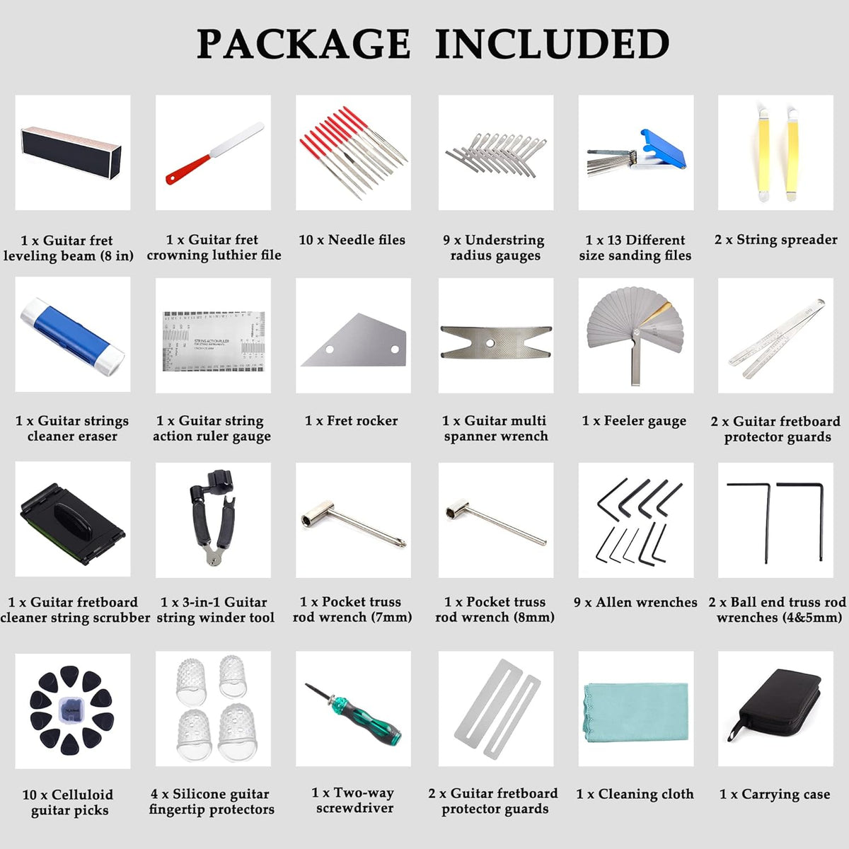 65 Pieces Guitar Repairing Maintenance Tool Kit E50958
